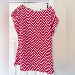 Red, White, Black Chevron Dave Blouse